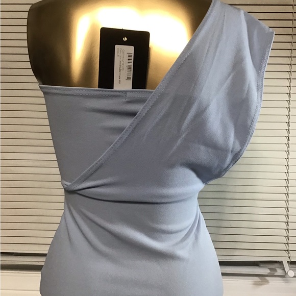 Pretty Little Thing NWT Dusty Blue One Shoulder Bodycon Dress Size 4 EU8 - Picture 4 of 9